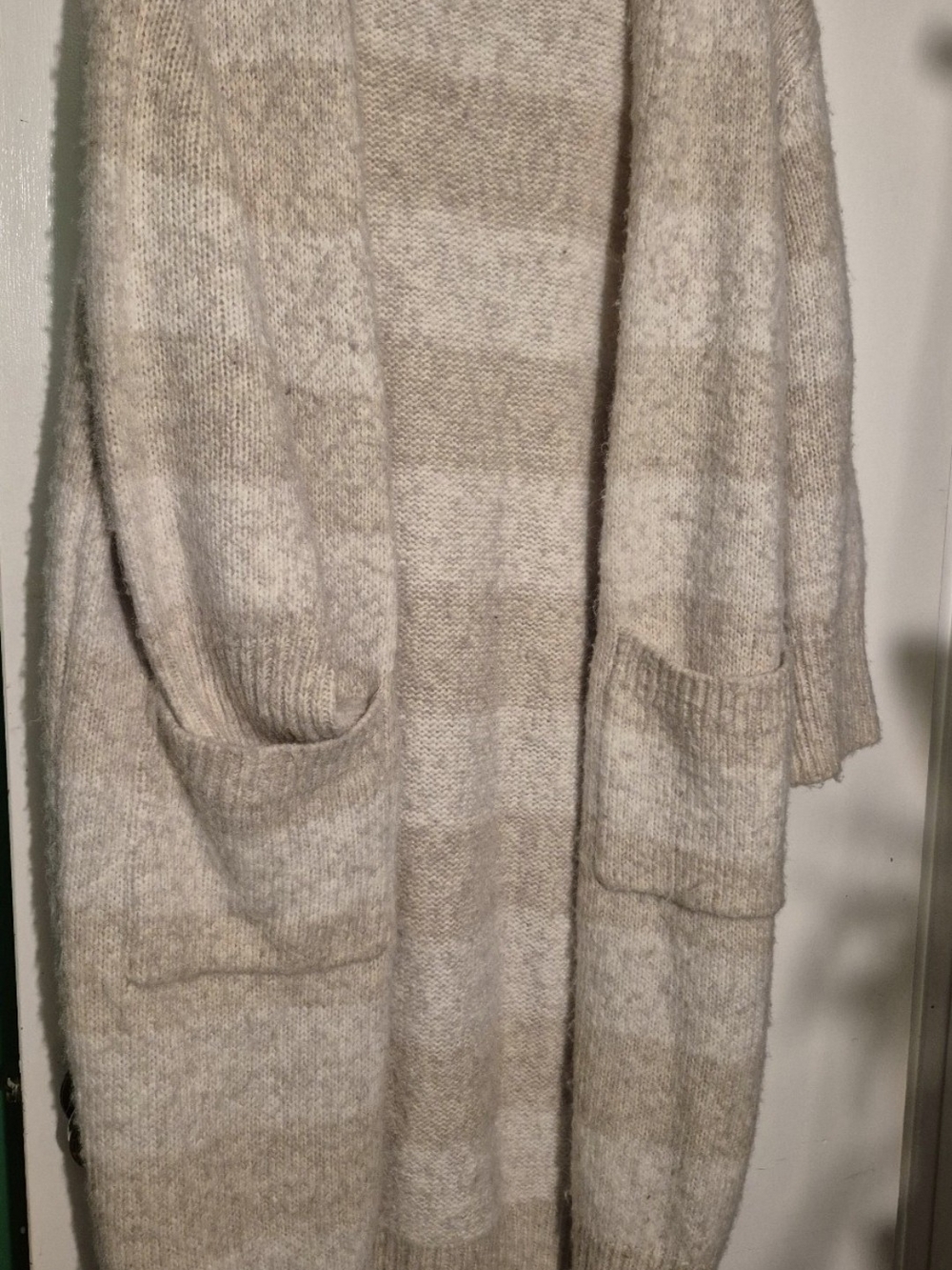 Topshop Neutral Striped Maxi Cardigan - Picture 3 of 4